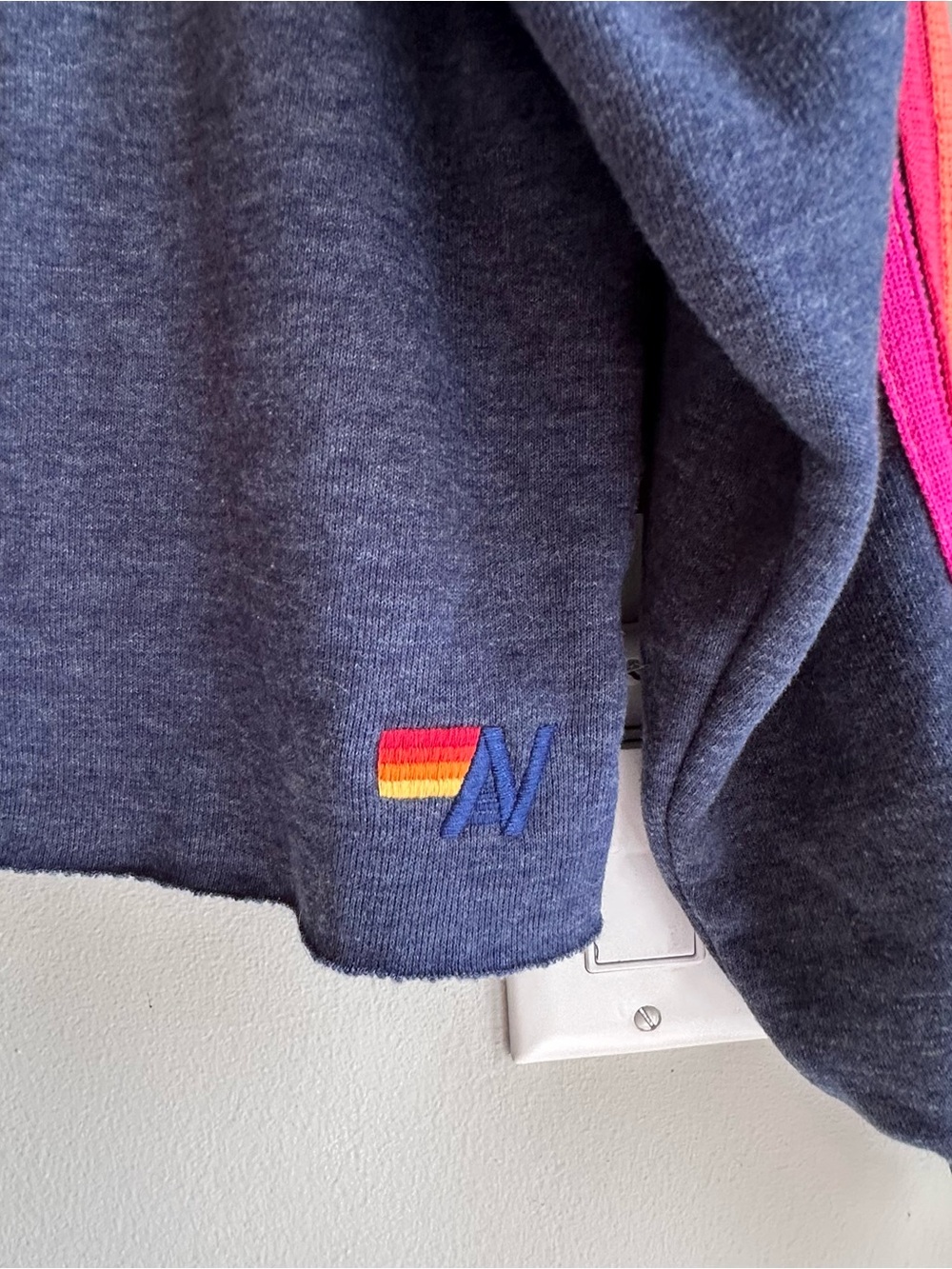 2ps Set Aviator Nation 5 Stripe Bolt Cropped Sweatshirt & Sweatpants READ - Picture 6 of 13